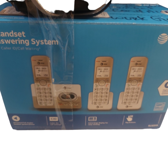 AT&T 3 Handset Portable Phones Answering System EL52313 & Bonus Call Blocker GUC - Picture 6 of 11